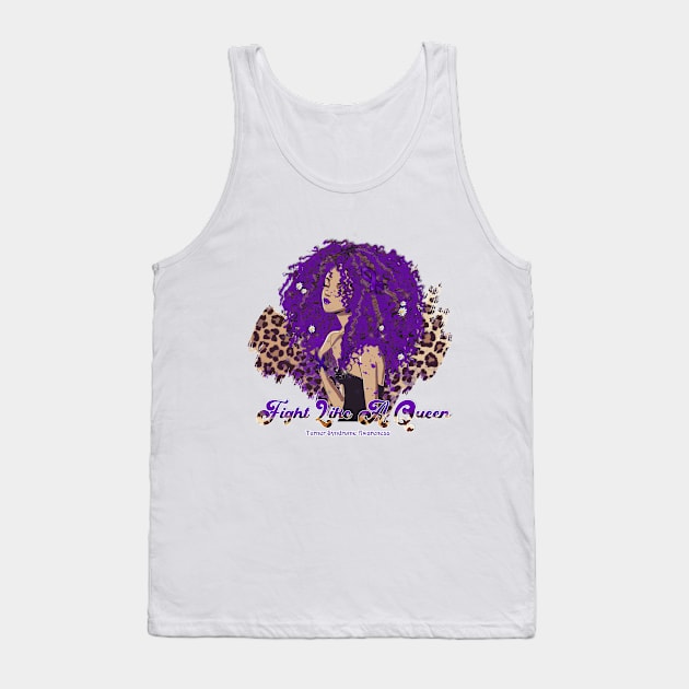 Turner Syndrome awareness black girl leopard Supporting Gift for Turner Syndrome warrior Tank Top by Susan chanel